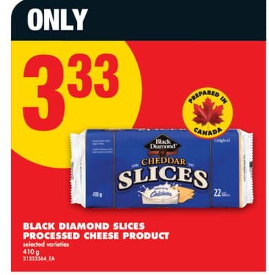 BLACK DIAMOND SLICES PROCESSED CHEESE PRODUCT, 410 G
