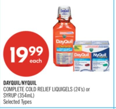 DAYQUIL/NYQUIL COMPLETE COLD RELIEF LIQUIGELS (24's) or SYRUP (354mL)