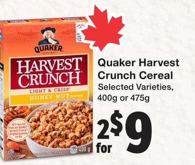 Quaker Harvest Crunch Cereal
