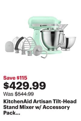 KitchenAid Artisan Tilt-Head Stand Mixer w/ Accessory Pack -5Qt-325-Watt- Spearmint - Colour of the Year - Exclusive Retail Partner