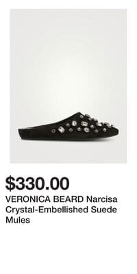 VERONICA BEARD Narcisa Crystal-Embellished Suede Mules