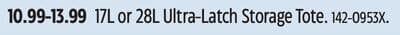 Sterilite 17L or 28L Ultra-Latch Storage Tote