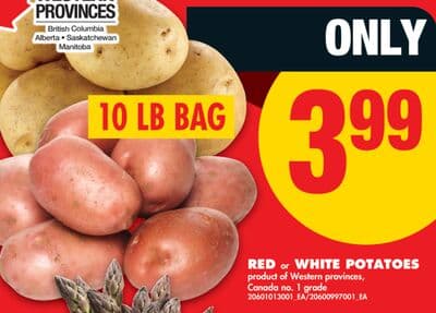 RED or WHITE POTATOES, 10 LB BAG