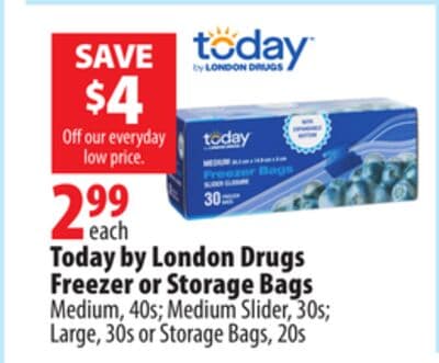 Today by London Drugs Freezer or Storage Bags