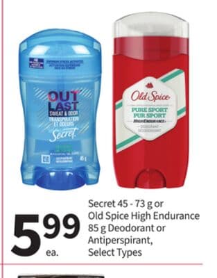 Secret 4 5-73 g or Old Spice High Endurance 8 5 g Deodorant or Antiperspirant