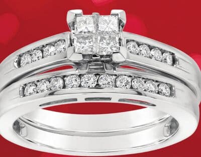 14K White Gold 0.50CTW Diamond Princessa Bridal Set
