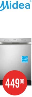 Midea 24" Front-Control Dishwasher with Interior Light - MDF24P2BST