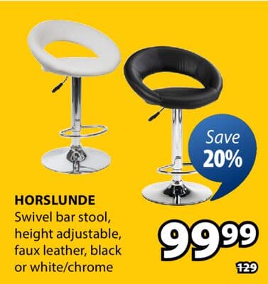 HORSLUNDE Swivel bar stool