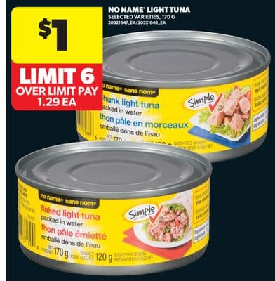 NO NAME® LIGHT TUNA, 170 G