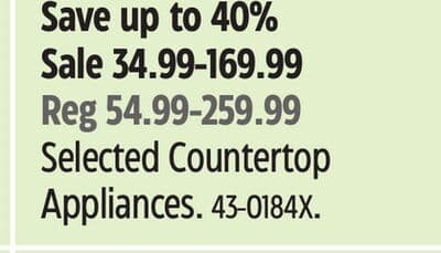 Selected Countertop Appliances.