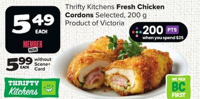 Thrifty Kitchens Fresh Chicken Cordons Selected,