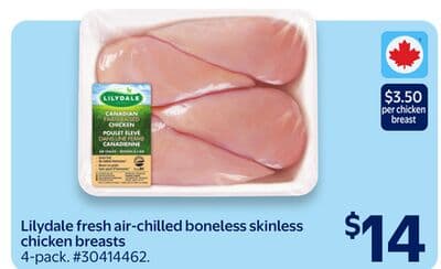 Lilydale fresh air-chilled boneless skinless chicken breasts