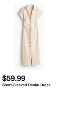 Short-Sleeved Denim Dress