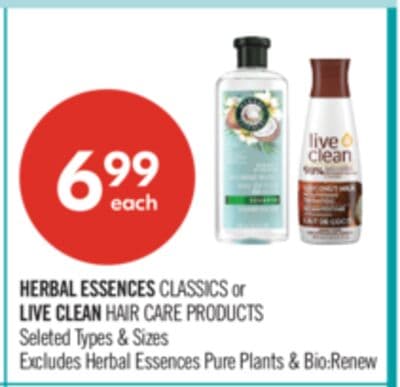 HERBAL ESSENCES CLASSICS or LIVE CLEAN HAIR CARE PRODUCTS