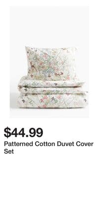 Patterned Cotton Duvet Cover Set