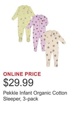 Pekkle Infant Organic Cotton Sleeper, 3-pack