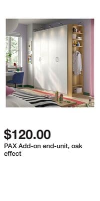 PAX Add-on end-unit, oak effect