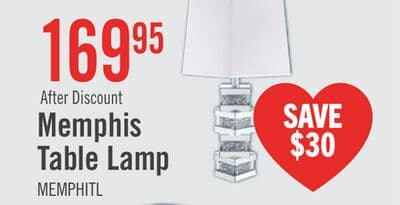 Memphis 29.9" Glam Table Lamp with Glass, Mirror and Acrylic Crystals