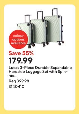 Lucas 3-Piece Durable Expandable Hardside Luggage Set with Spinner Wheels - Jade