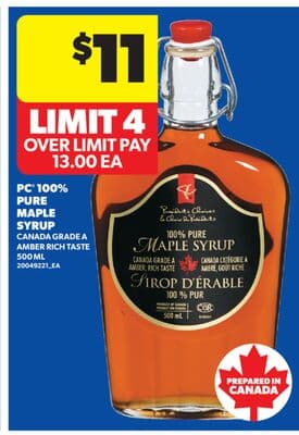 PC® 100% PURE MAPLE SYRUP, 500 ML