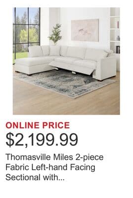 Thomasville Miles 2-piece Fabric Left-hand Facing Sectional with Power Footrests