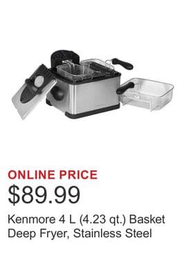 Kenmore 4 L (4.23 qt.) Basket Deep Fryer, Stainless Steel