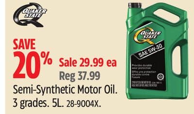 Quaker State Semi-Synthetic Motor Oil.