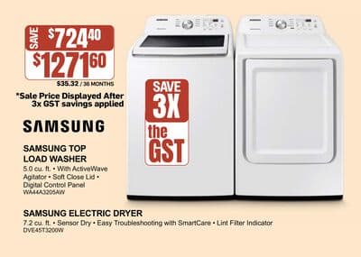 SAMSUNG TOP LOAD WASHER | SAMSUNG ELECTRIC DRYER