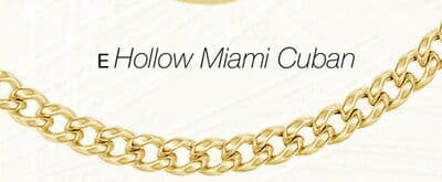 10K Yellow Gold 24" Semi-Solid Miami Cuban Chain