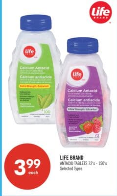 LIFE BRAND ANTACID TABLETS