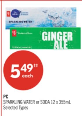 PC SPARKLING WATER or SODA