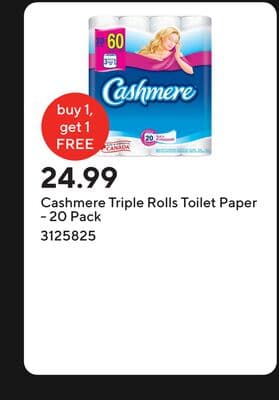 Cashmere Triple Rolls Toilet Paper - 20 Pack