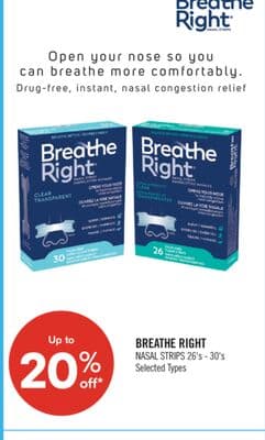 BREATHE RIGHT NASAL STRIPS 26's - 30's