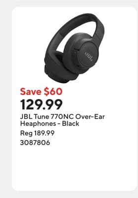 JBL Tune 770NC Over-Ear Heaphones - Black