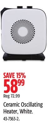NOMA Ceramic Oscillating Heater, White