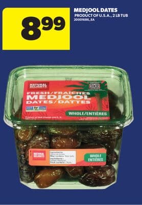 MEDJOOL DATES, 2 LB TUB
