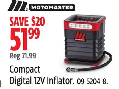 MotoMaster Compact Digital 12V Inflator.