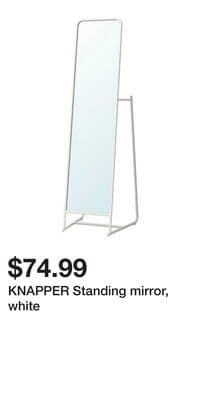 KNAPPER Standing mirror, white