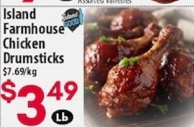 Island GOOD Farmhouse Chicken Drumsticks $7.69/kg