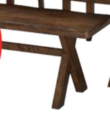 Plum Dining Bench, Wood, Live-Edge Look, 47.25"W- Nutmeg Brown