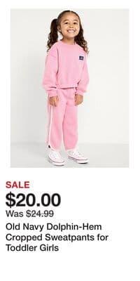 Old Navy Dolphin-Hem Cropped Sweatpants for Toddler Girls