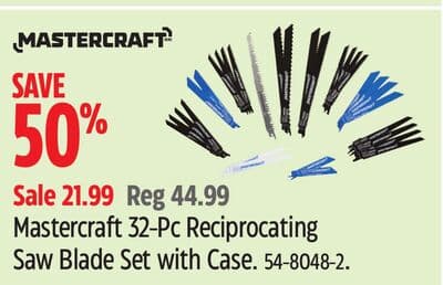 Mastercraft 32-Pc Reciprocating Saw Blade Set with Case