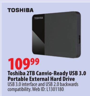 Toshiba 2TB Canvio-Ready USB 3.0 Portable External Hard Drive