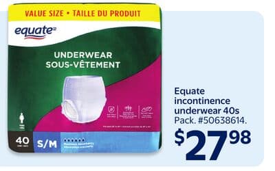 Equate incontinence underwear 40s