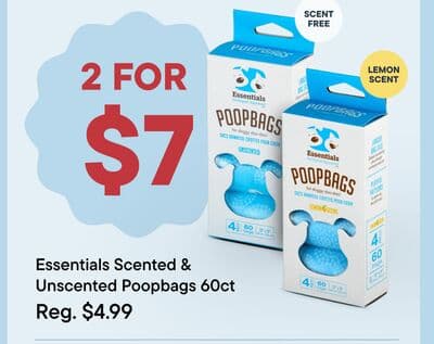 Essentials Scented 4 Unscented Poopbags 60ct