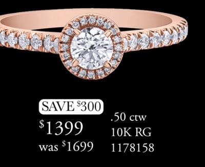 Glacier Fire 10K Rose Gold 0.50CTW Diamond Ring