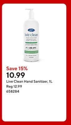 Live Clean Hand Sanitizer, 1L