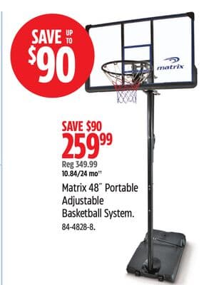 Matrix 48˝ Portable Adjustable Basketball System