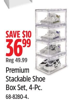 Premium Stackable Shoe Box Set, 4-Pc.