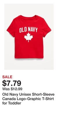 Old Navy Unisex Short-Sleeve Canada Logo-Graphic T-Shirt for Toddler